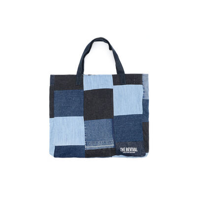 Patchwork denim tote bag by The Revival